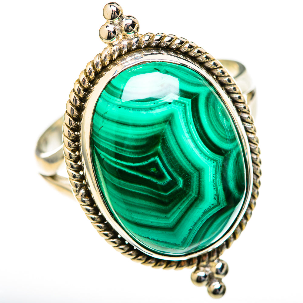 Malachite Rings handcrafted by Ana Silver Co - RING128079 - Photo 2