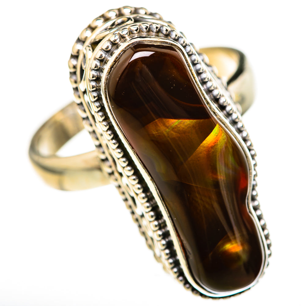 Mexican Fire Agate Rings handcrafted by Ana Silver Co - RING128081 - Photo 2