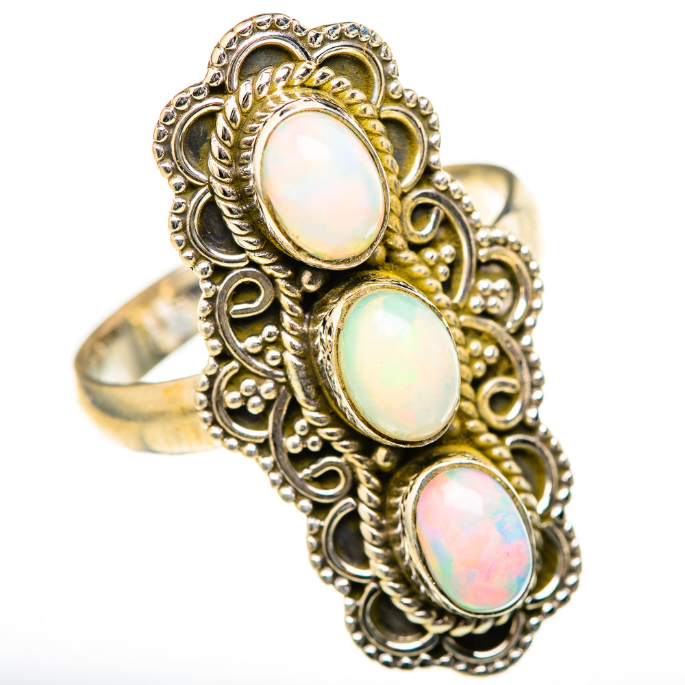 Rainbow Moonstone Rings handcrafted by Ana Silver Co - RING128092 - Photo 2
