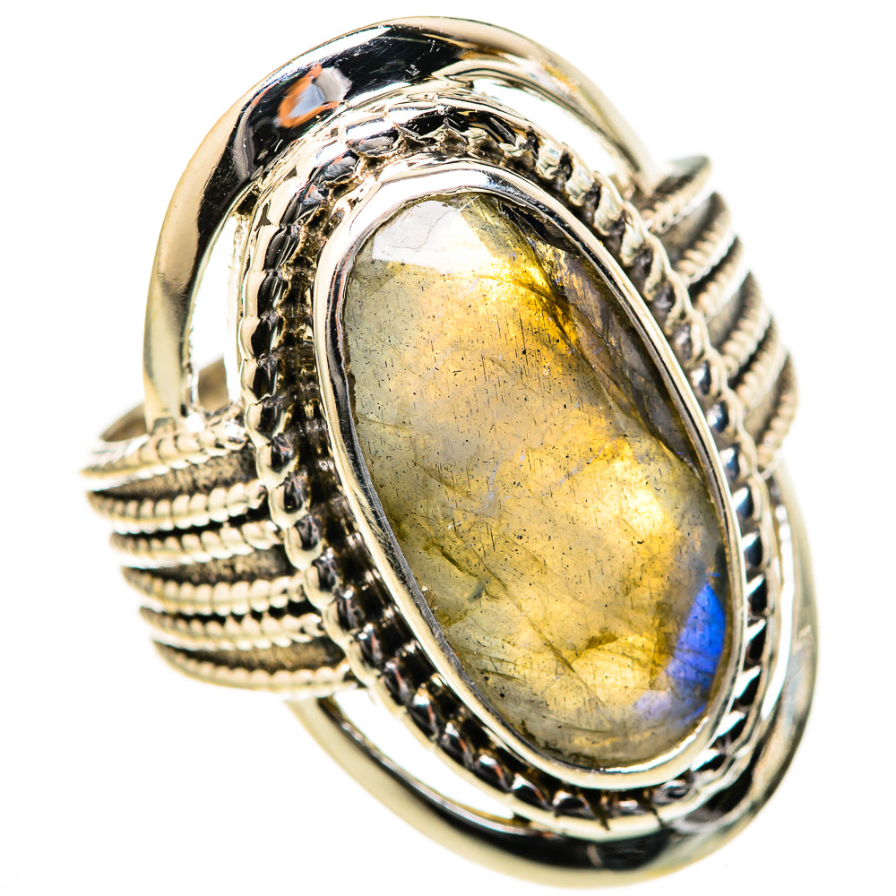 Labradorite Rings handcrafted by Ana Silver Co - RING128095 - Photo 2