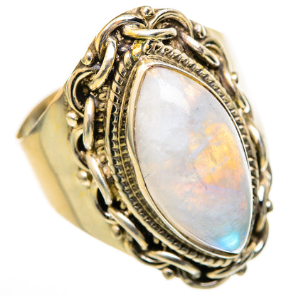 Rainbow Moonstone Rings handcrafted by Ana Silver Co - RING128111 - Photo 2