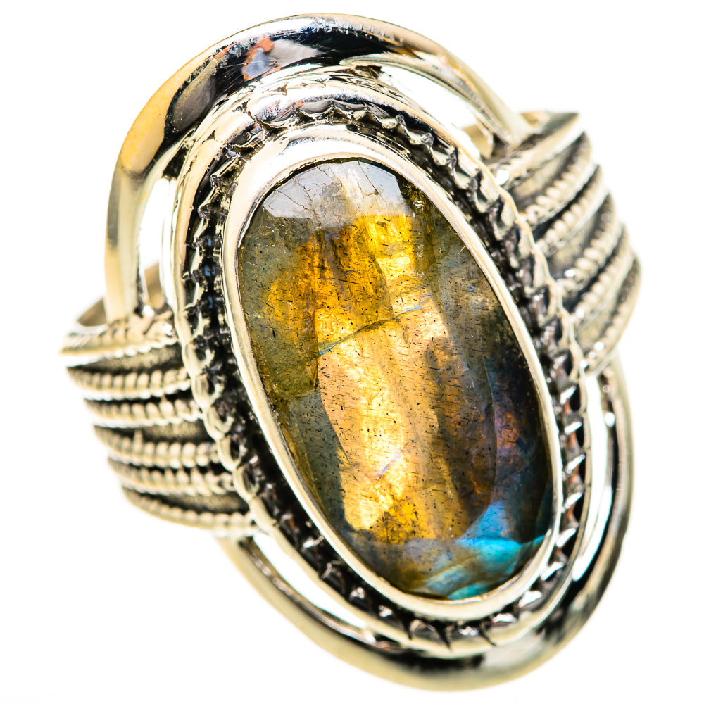 Labradorite Rings handcrafted by Ana Silver Co - RING128121 - Photo 2