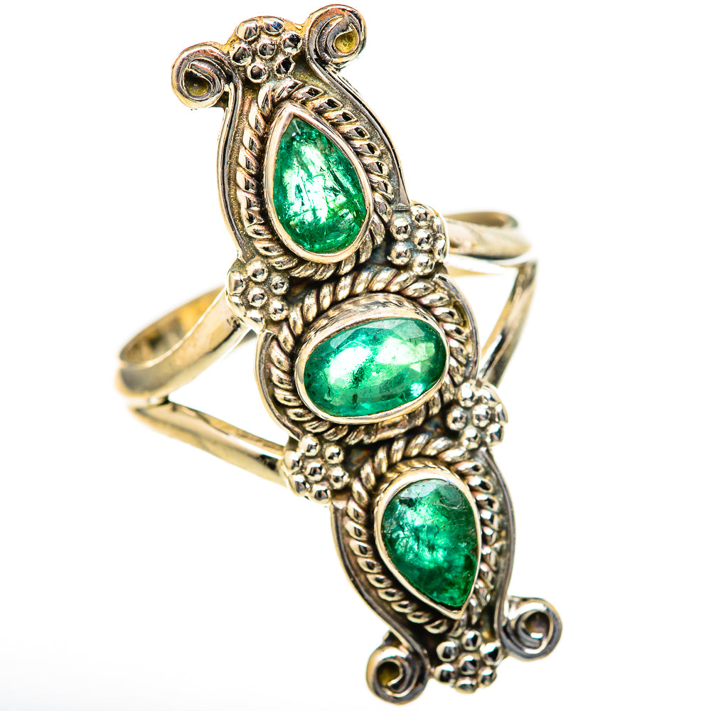 Zambian Emerald Rings handcrafted by Ana Silver Co - RING128125 - Photo 2