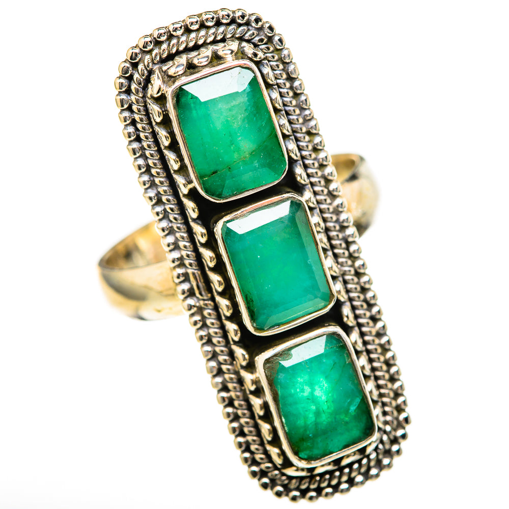 Zambian Emerald Rings handcrafted by Ana Silver Co - RING128129 - Photo 2