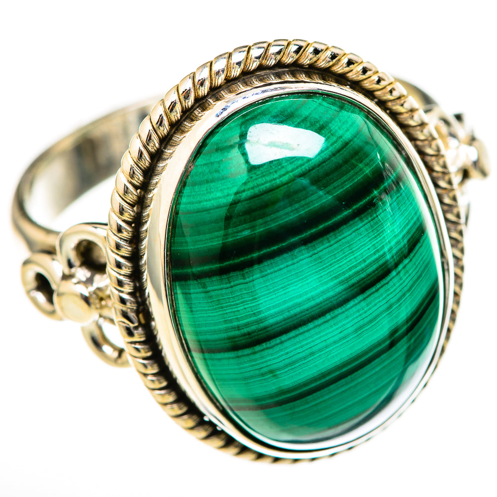 Malachite Rings handcrafted by Ana Silver Co - RING128130 - Photo 2