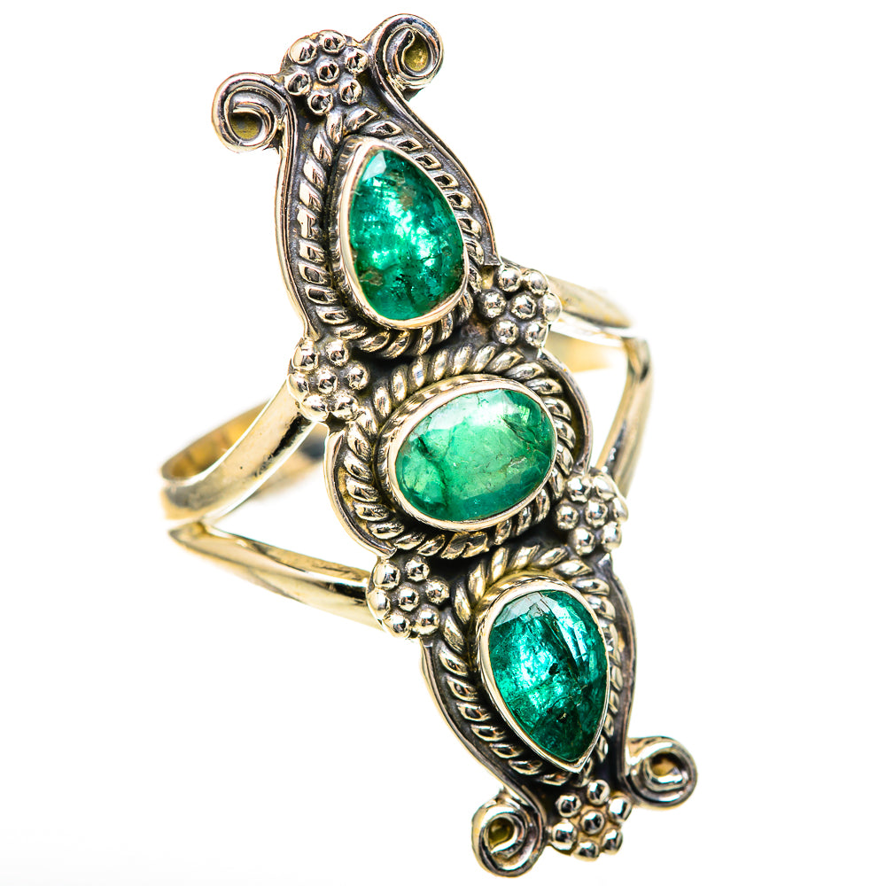Zambian Emerald Rings handcrafted by Ana Silver Co - RING128150 - Photo 2