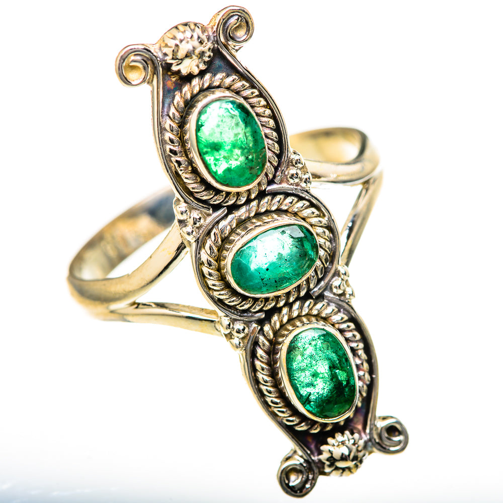 Zambian Emerald Rings handcrafted by Ana Silver Co - RING128153 - Photo 2