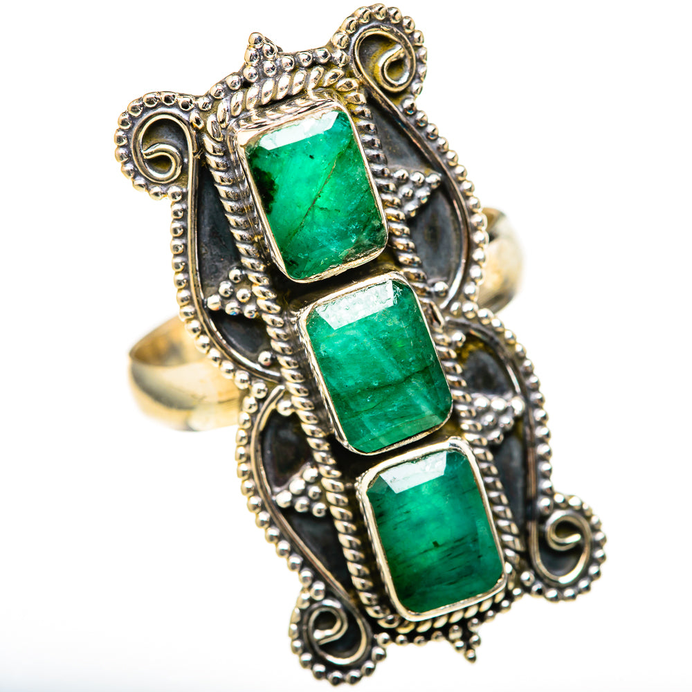 Zambian Emerald Rings handcrafted by Ana Silver Co - RING128172 - Photo 2