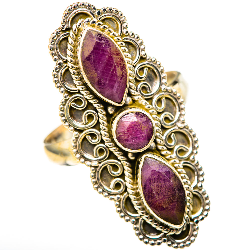 Red Sillimanite Rings handcrafted by Ana Silver Co - RING128176 - Photo 2