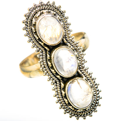 Rainbow Moonstone Rings handcrafted by Ana Silver Co - RING128178 - Photo 2