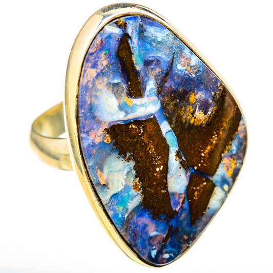 Boulder Opal Rings handcrafted by Ana Silver Co - RING128186 - Photo 2