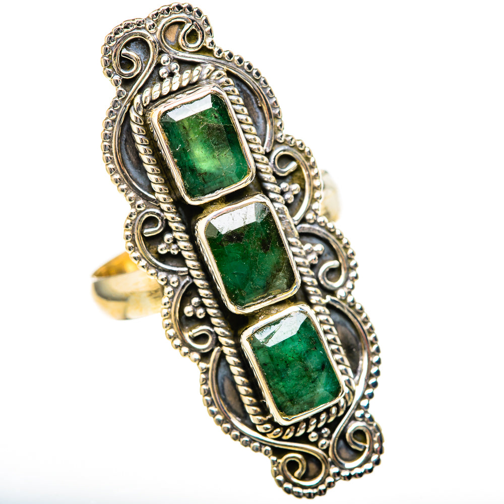 Zambian Emerald Rings handcrafted by Ana Silver Co - RING128195 - Photo 2