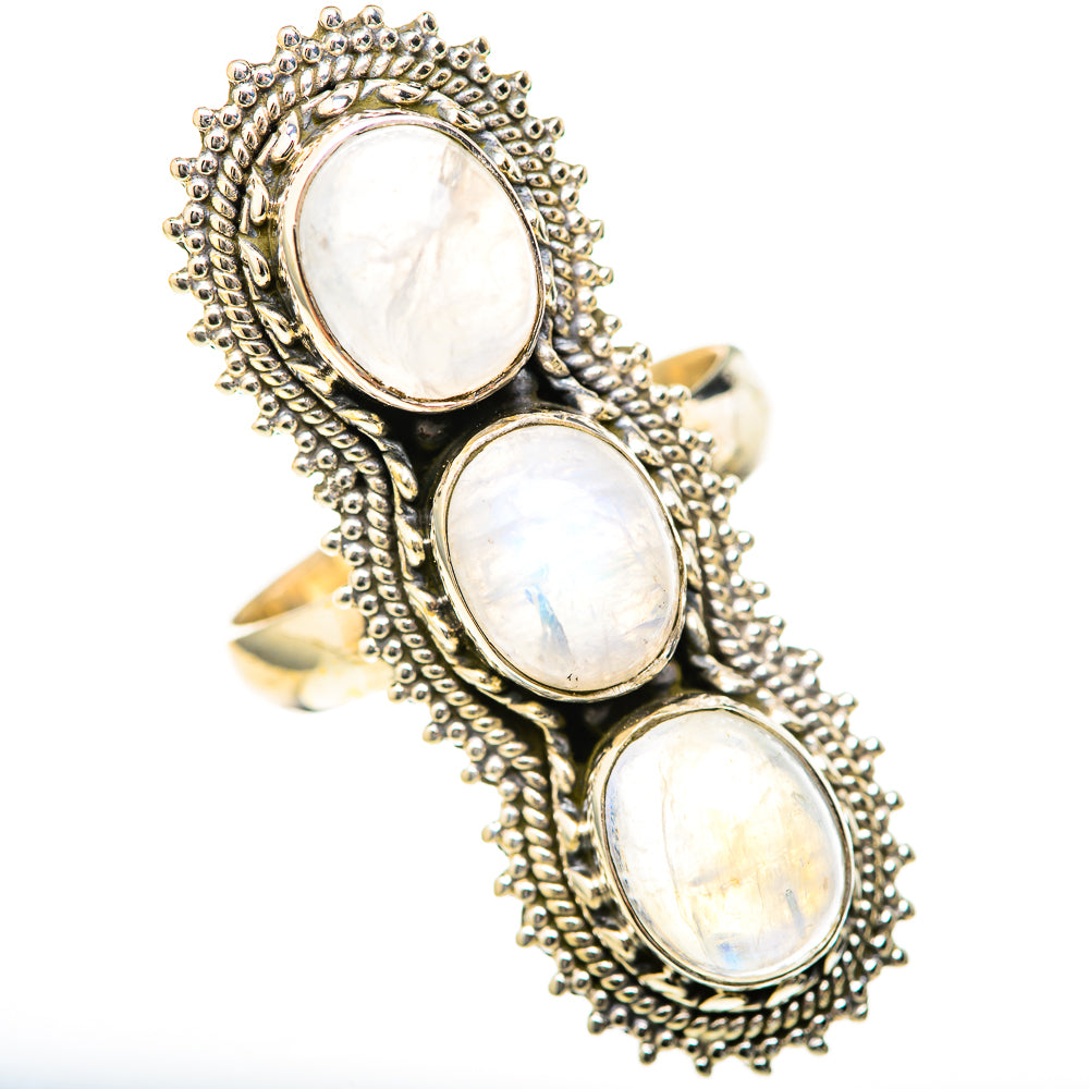 Rainbow Moonstone Rings handcrafted by Ana Silver Co - RING128209 - Photo 2