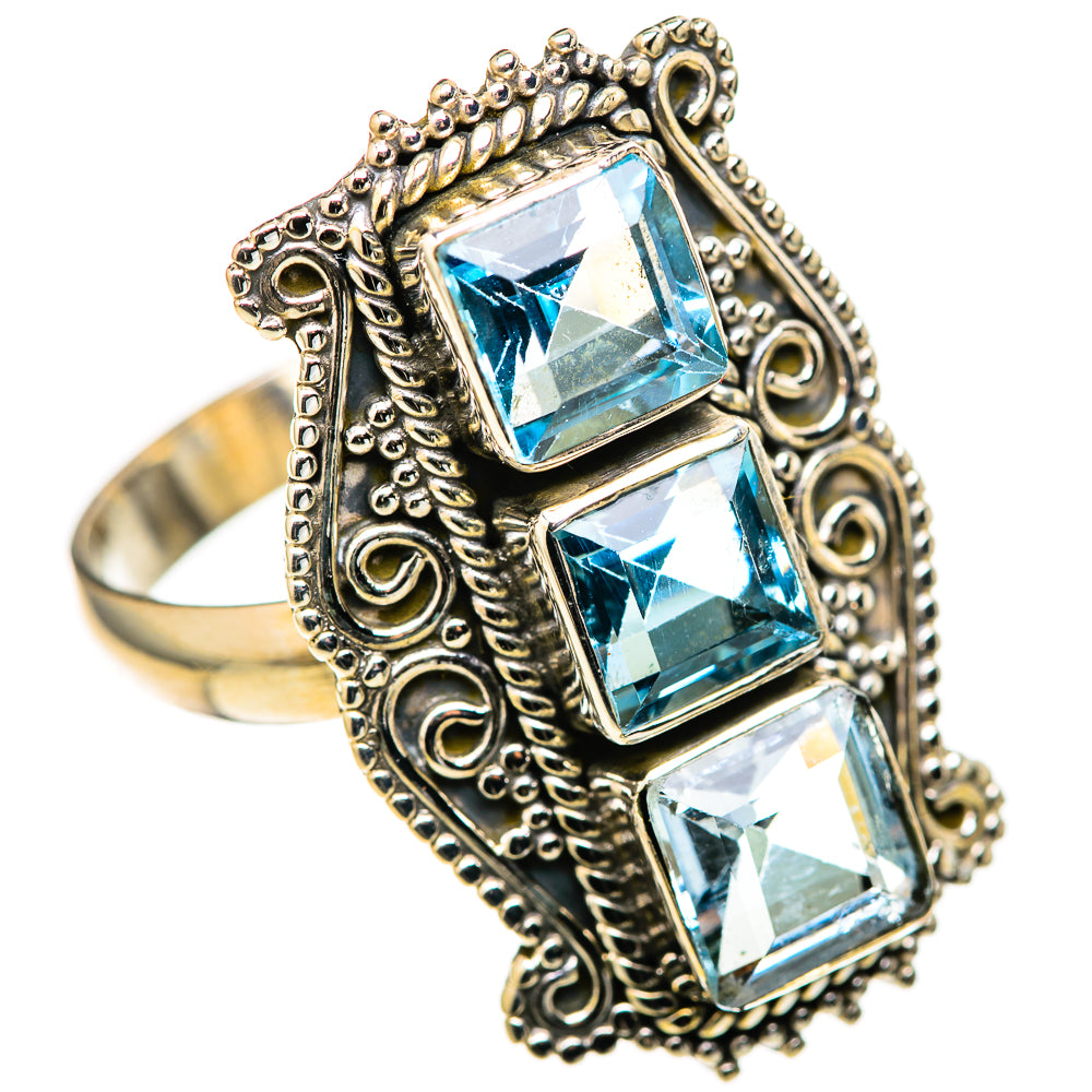 Blue Topaz Rings handcrafted by Ana Silver Co - RING128220 - Photo 2