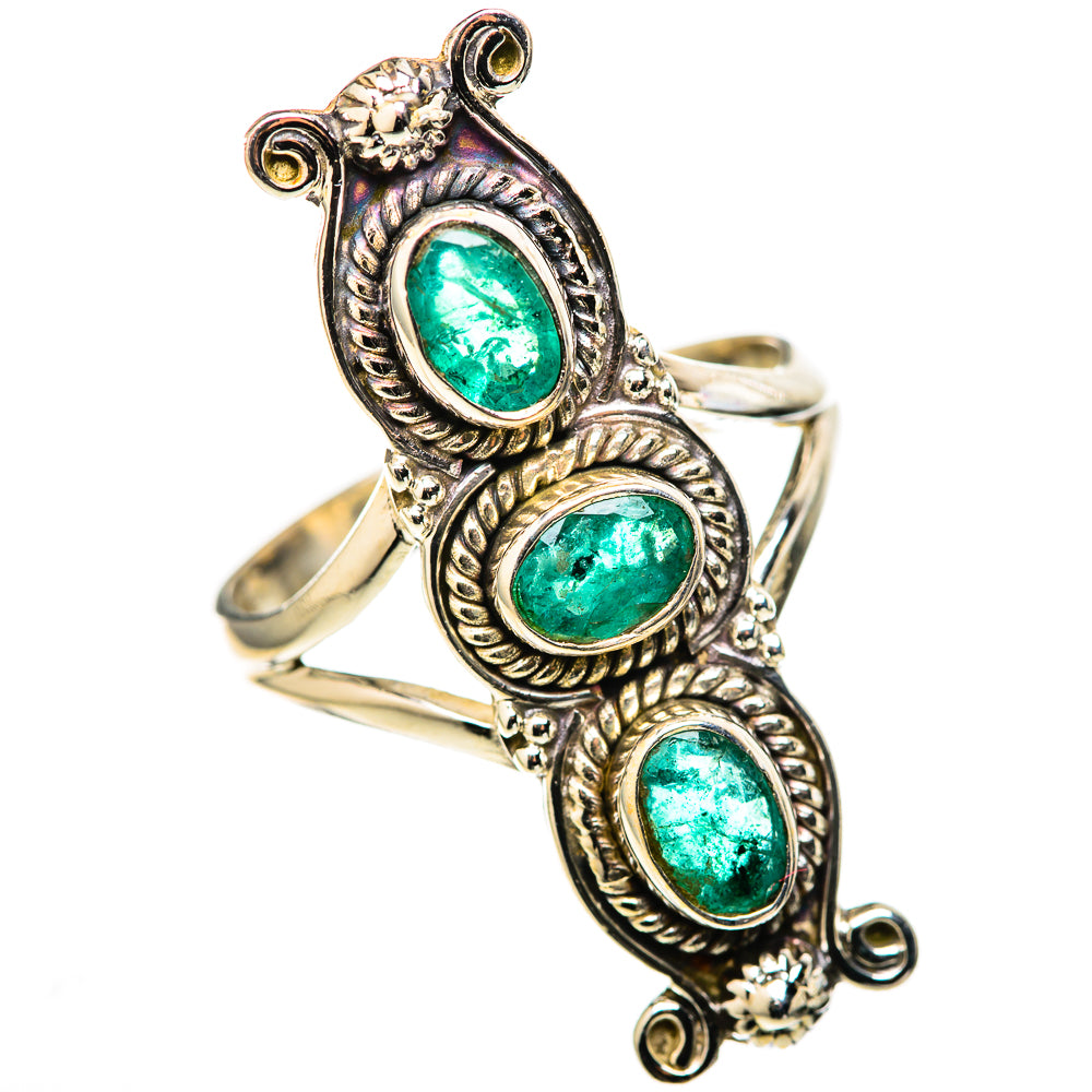 Zambian Emerald Rings handcrafted by Ana Silver Co - RING128224 - Photo 2