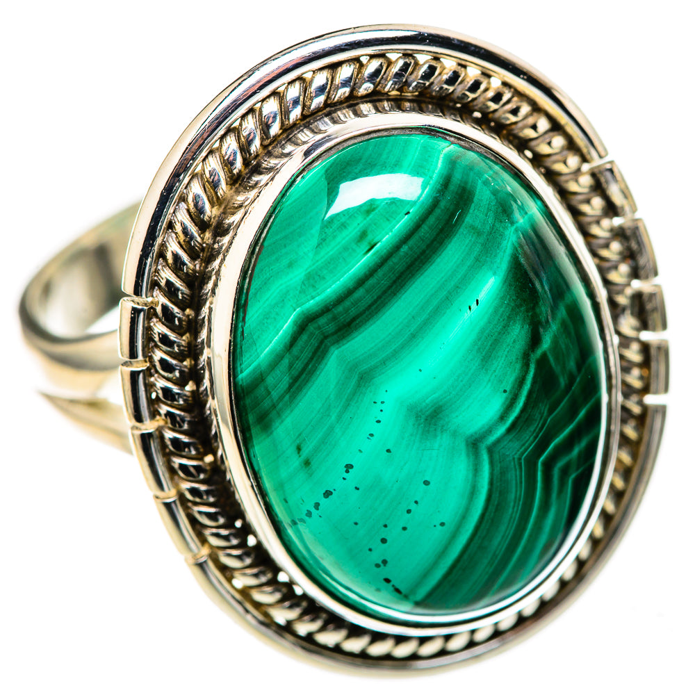 Malachite Rings handcrafted by Ana Silver Co - RING128226 - Photo 2