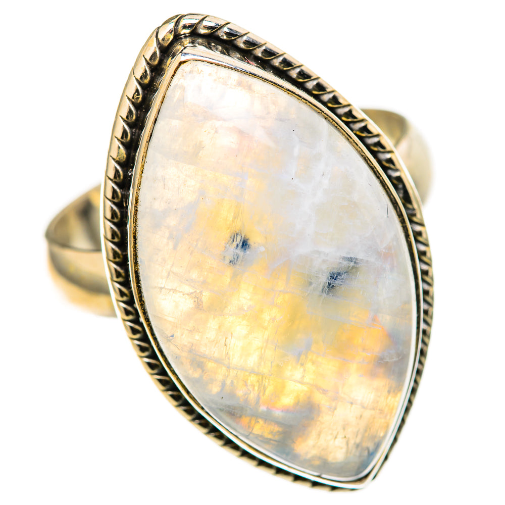 Rainbow Moonstone Rings handcrafted by Ana Silver Co - RING128296 - Photo 2