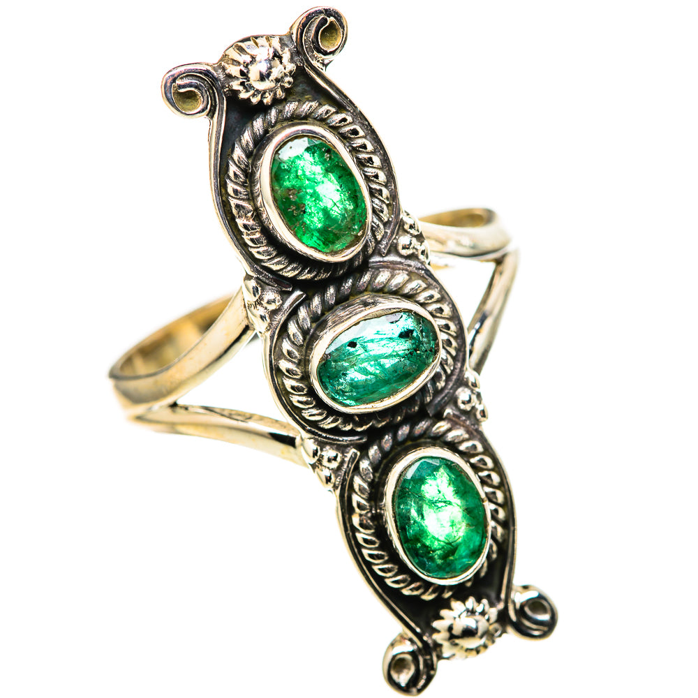 Zambian Emerald Rings handcrafted by Ana Silver Co - RING128313 - Photo 2