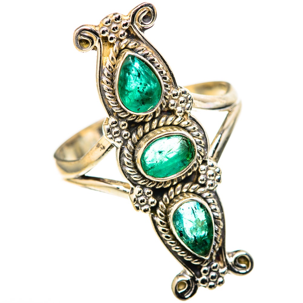 Zambian Emerald Rings handcrafted by Ana Silver Co - RING128316 - Photo 2