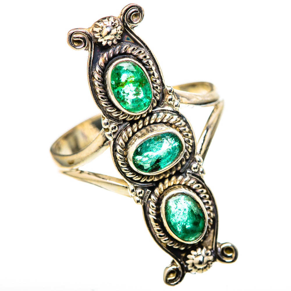 Zambian Emerald Rings handcrafted by Ana Silver Co - RING128342 - Photo 2