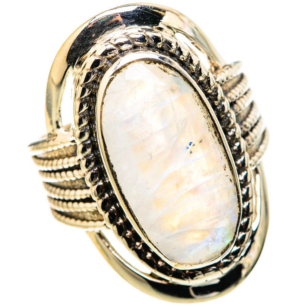 Rainbow Moonstone Rings handcrafted by Ana Silver Co - RING128349 - Photo 2
