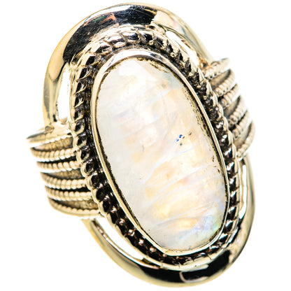 Rainbow Moonstone Rings handcrafted by Ana Silver Co - RING128349 - Photo 2
