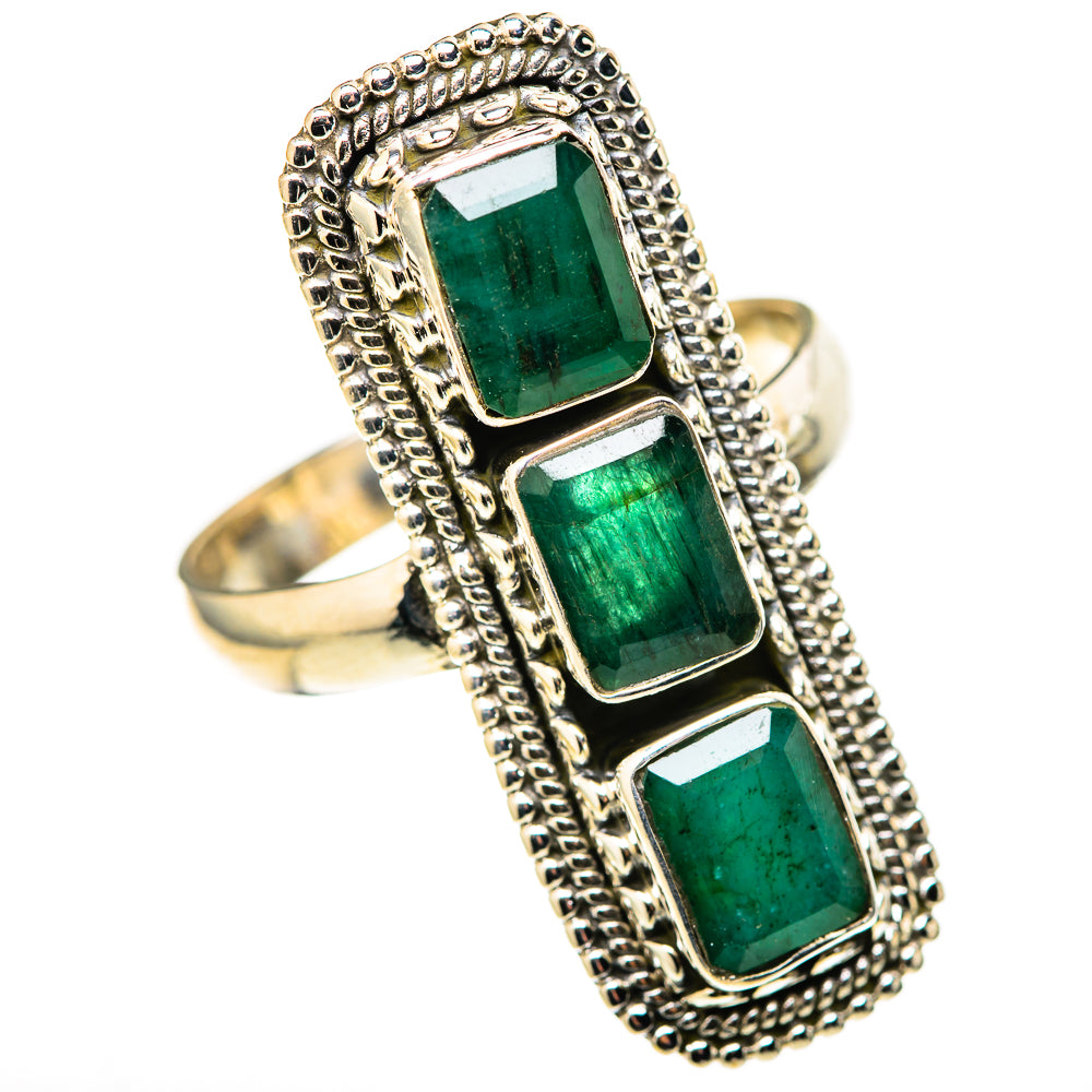 Zambian Emerald Rings handcrafted by Ana Silver Co - RING128367 - Photo 2