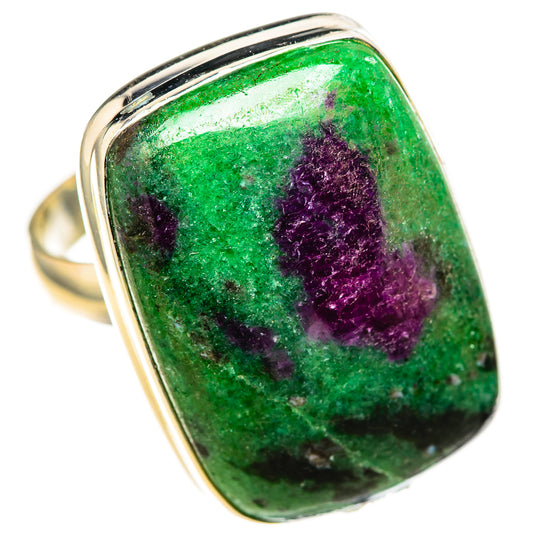 Ruby Zoisite Rings handcrafted by Ana Silver Co - RING128368 - Photo 2