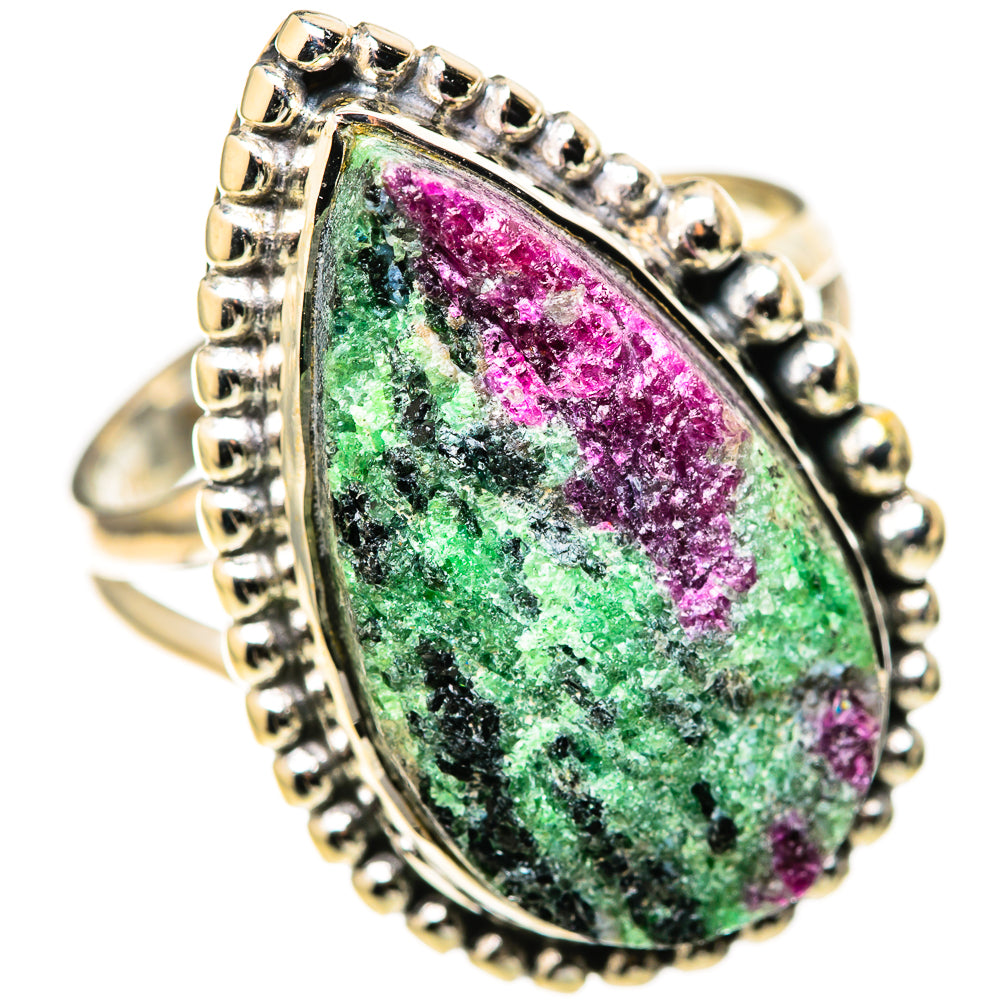 Ruby Zoisite Rings handcrafted by Ana Silver Co - RING128369 - Photo 2