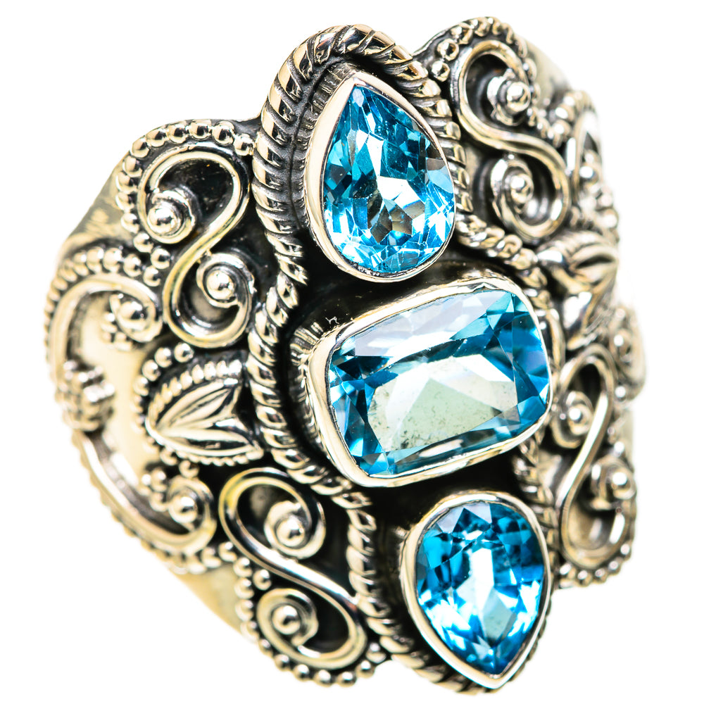 Blue Topaz Rings handcrafted by Ana Silver Co - RING128388 - Photo 2