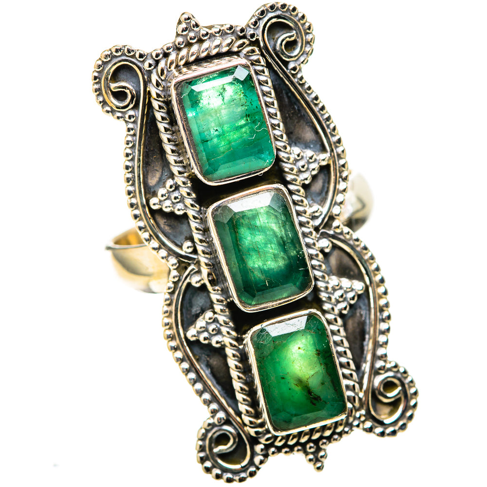 Zambian Emerald Rings handcrafted by Ana Silver Co - RING128392 - Photo 2