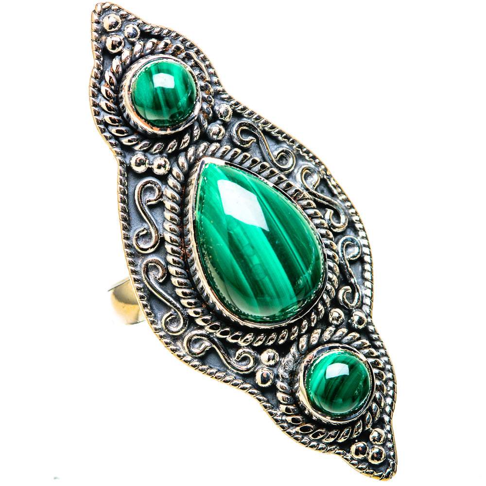 Malachite Rings handcrafted by Ana Silver Co - RING128393 - Photo 2