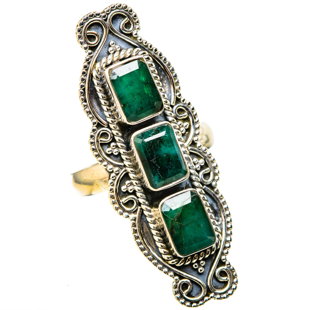 Zambian Emerald Rings handcrafted by Ana Silver Co - RING128411 - Photo 2