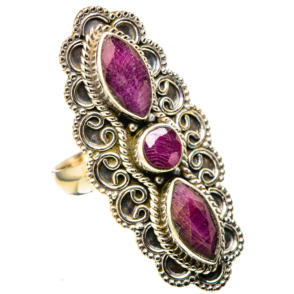 Red Sillimanite Rings handcrafted by Ana Silver Co - RING128413 - Photo 2