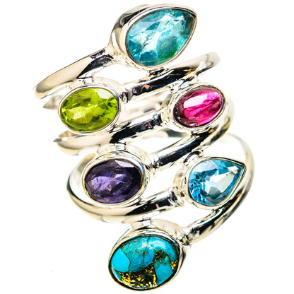 Blue Copper Composite Turquoise Rings handcrafted by Ana Silver Co - RING128415 - Photo 2