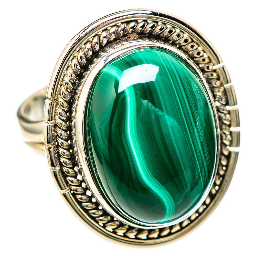 Malachite Rings handcrafted by Ana Silver Co - RING128426 - Photo 2