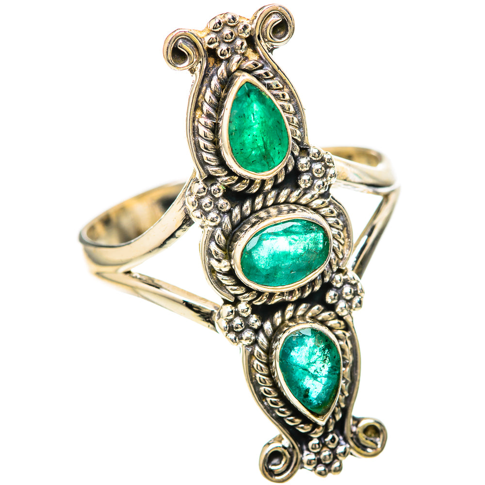 Zambian Emerald Rings handcrafted by Ana Silver Co - RING128427 - Photo 2