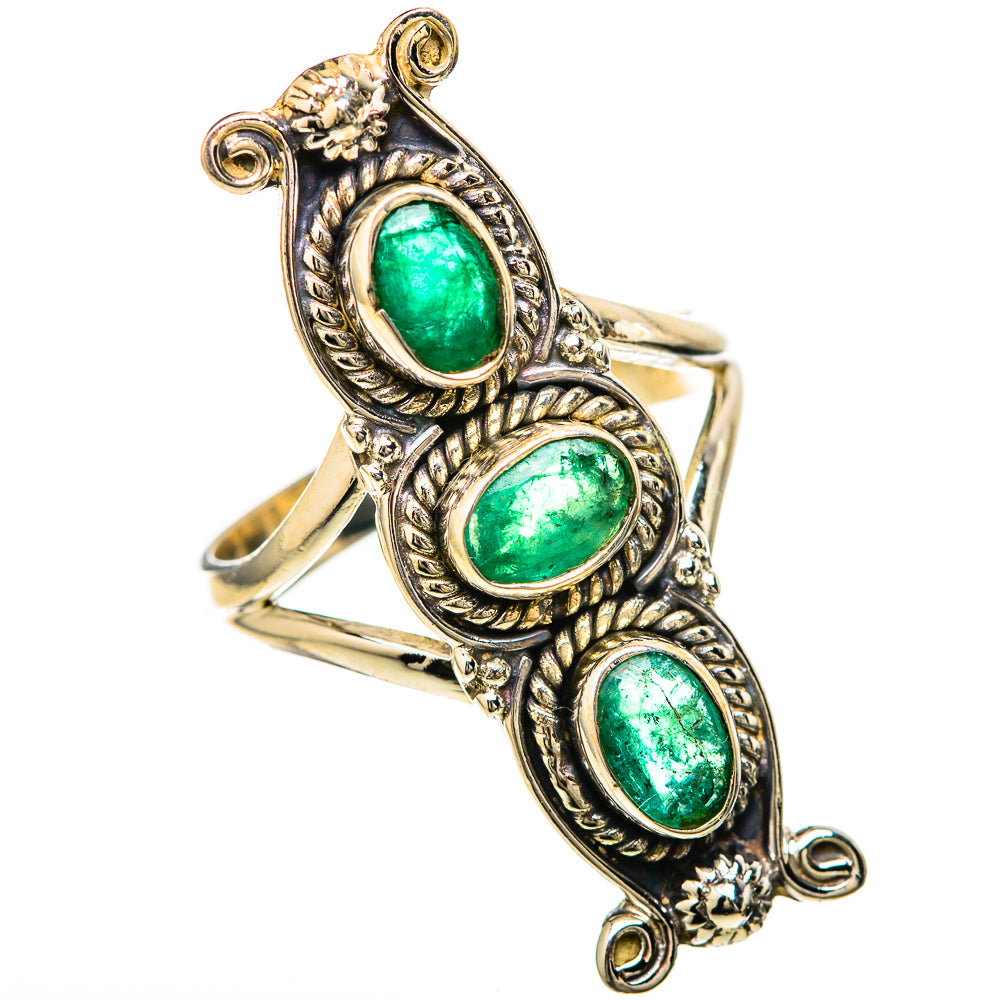 Zambian Emerald Rings handcrafted by Ana Silver Co - RING128430 - Photo 2