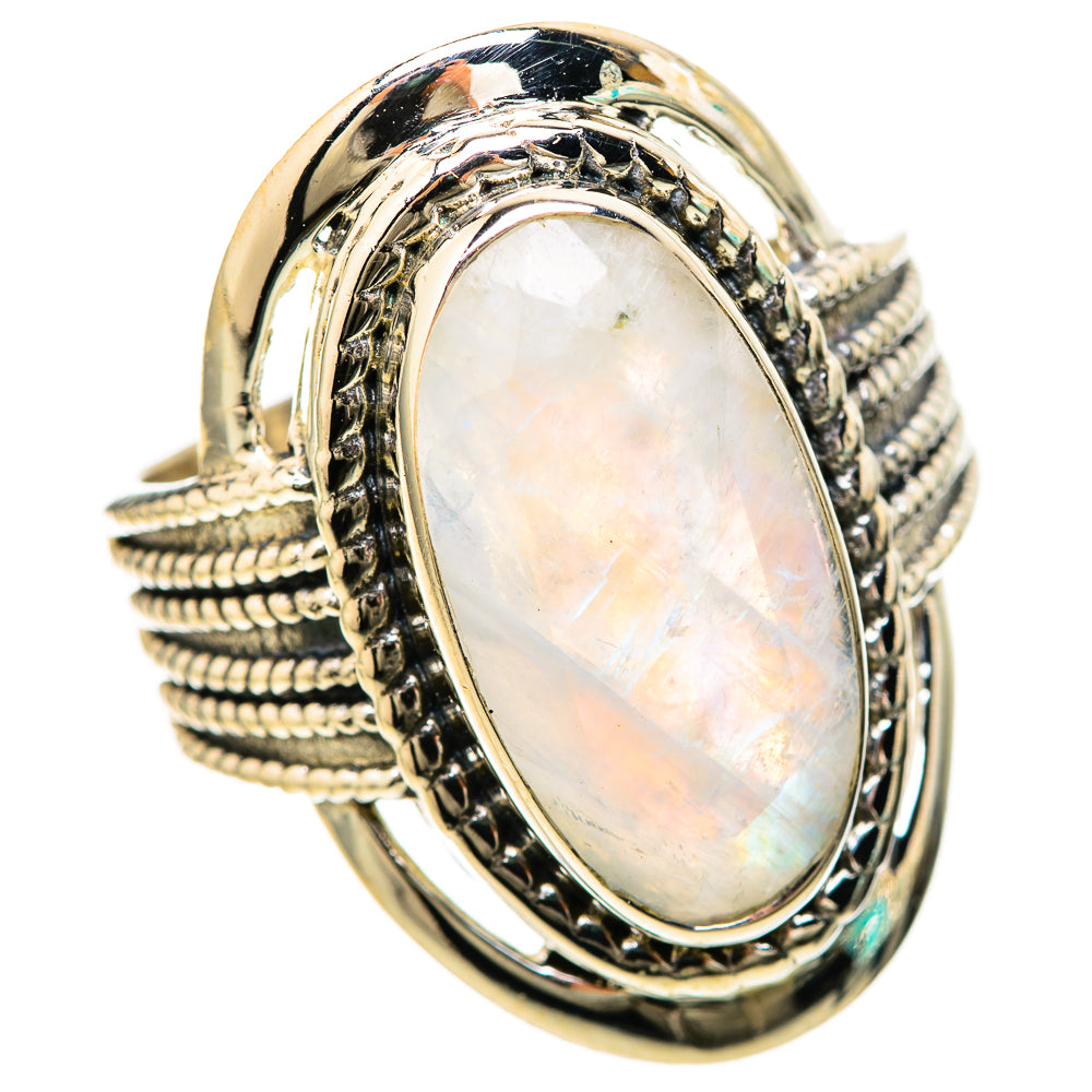 Rainbow Moonstone Rings handcrafted by Ana Silver Co - RING128438 - Photo 2