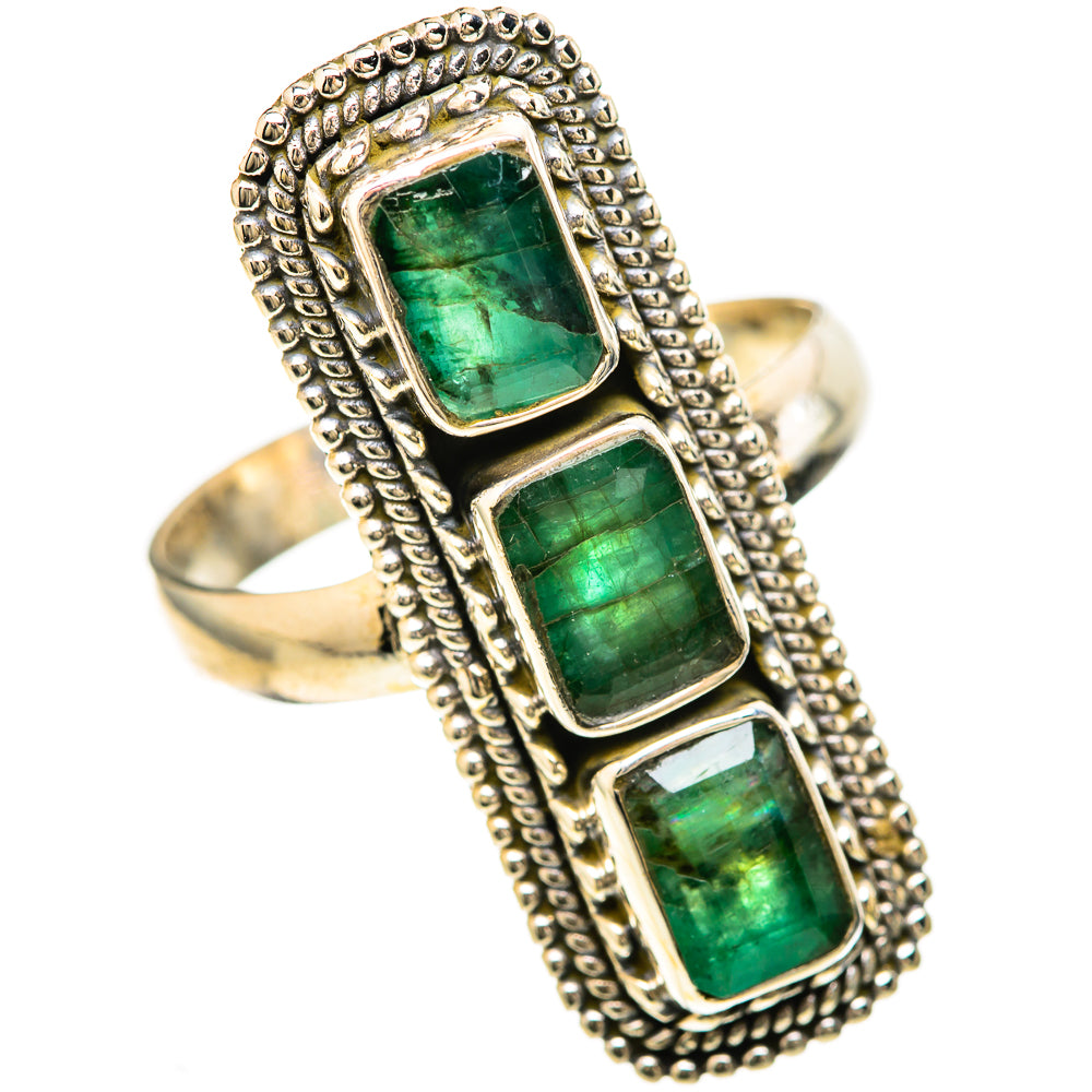 Zambian Emerald Rings handcrafted by Ana Silver Co - RING128455 - Photo 2
