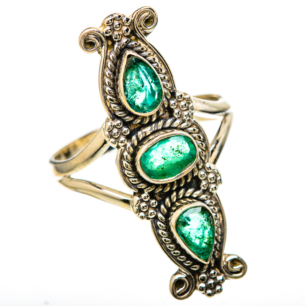 Zambian Emerald Rings handcrafted by Ana Silver Co - RING128458 - Photo 2