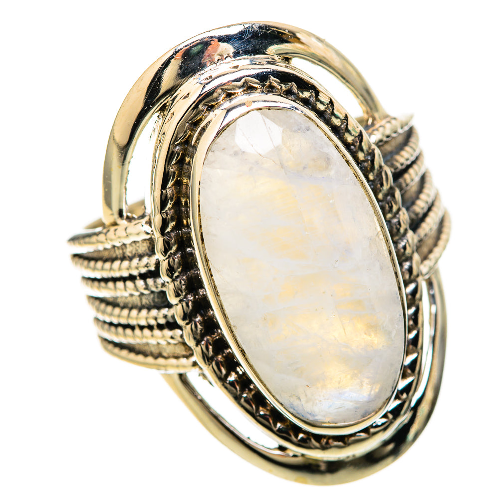 Rainbow Moonstone Rings handcrafted by Ana Silver Co - RING128466 - Photo 2