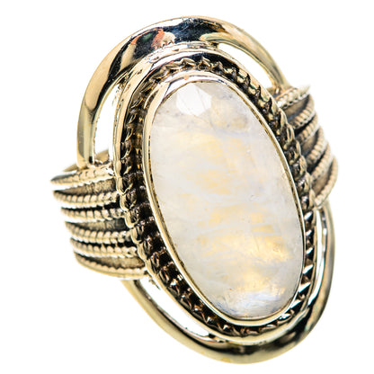 Rainbow Moonstone Rings handcrafted by Ana Silver Co - RING128466 - Photo 2