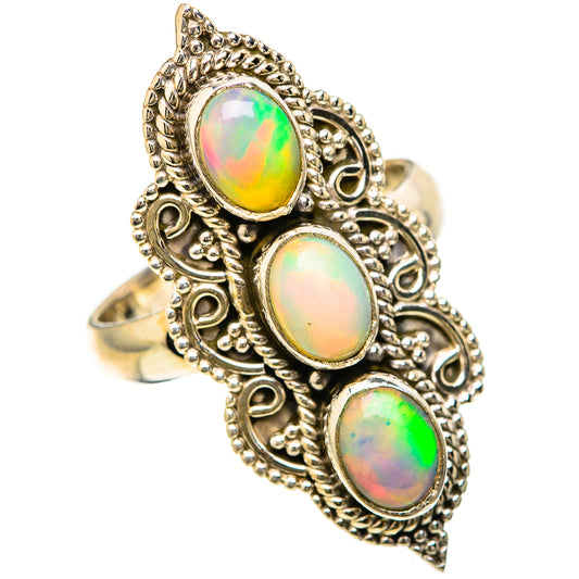 Ethiopian Opal Rings handcrafted by Ana Silver Co - RING128474 - Photo 2