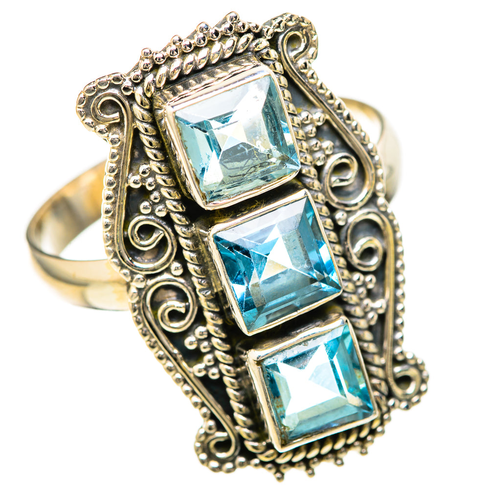 Blue Topaz Rings handcrafted by Ana Silver Co - RING128478 - Photo 2
