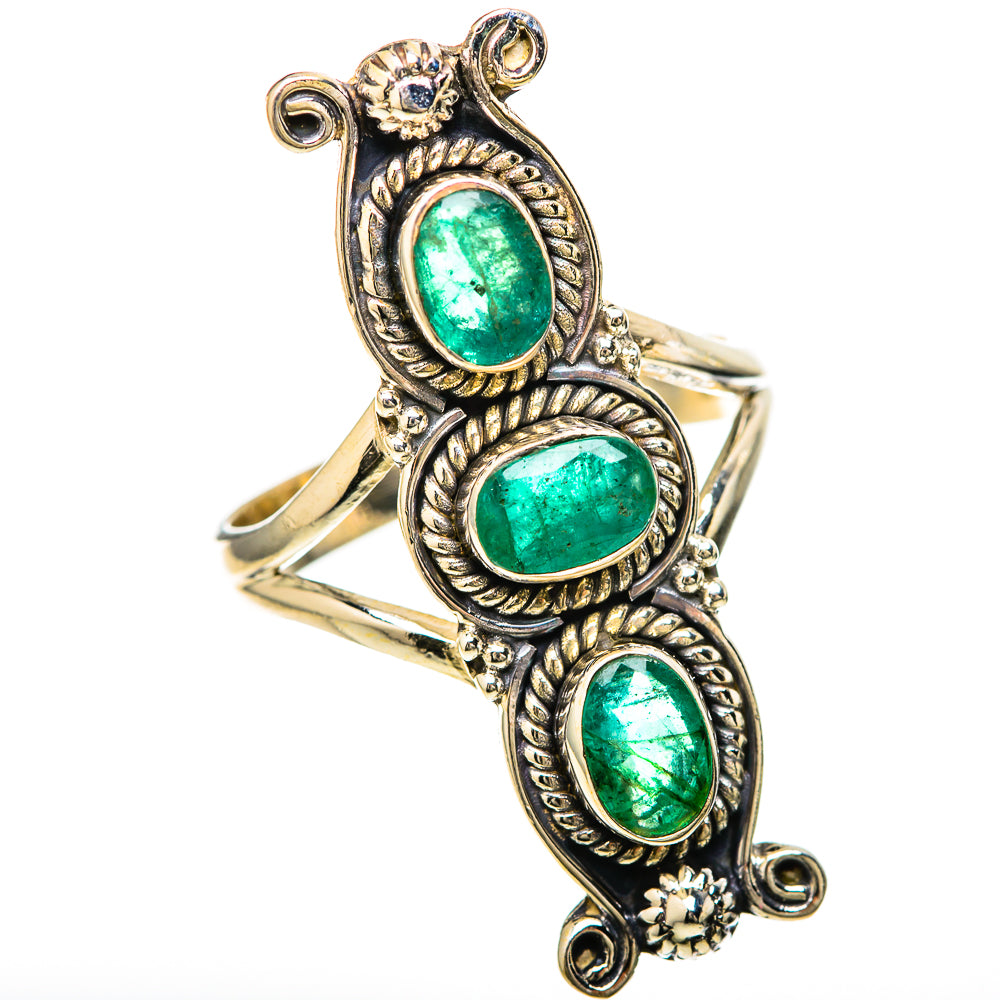 Zambian Emerald Rings handcrafted by Ana Silver Co - RING128485 - Photo 2