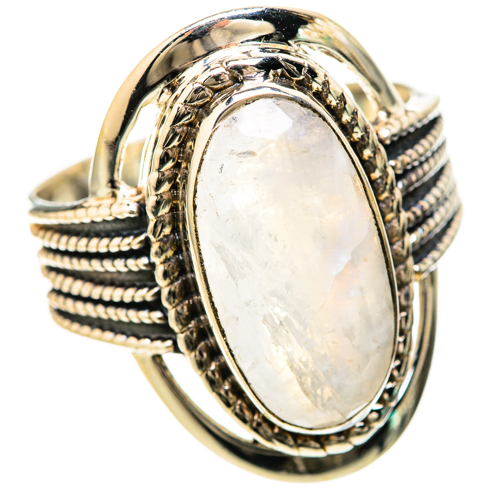 Rainbow Moonstone Rings handcrafted by Ana Silver Co - RING128492 - Photo 2