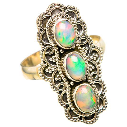Ethiopian Opal Rings handcrafted by Ana Silver Co - RING128498 - Photo 2