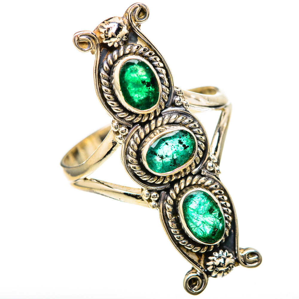 Zambian Emerald Rings handcrafted by Ana Silver Co - RING128508 - Photo 2