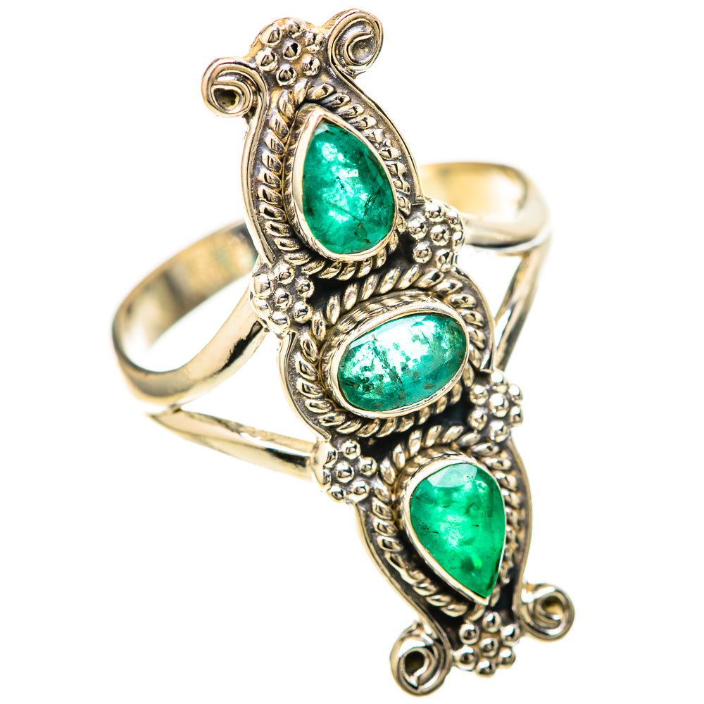 Zambian Emerald Rings handcrafted by Ana Silver Co - RING128511 - Photo 2